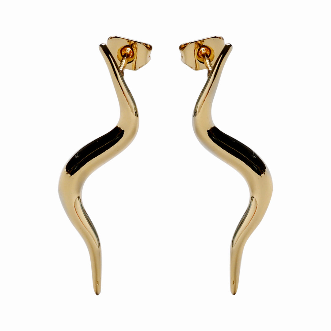 Ripple Earstick, 18K Goldplated
