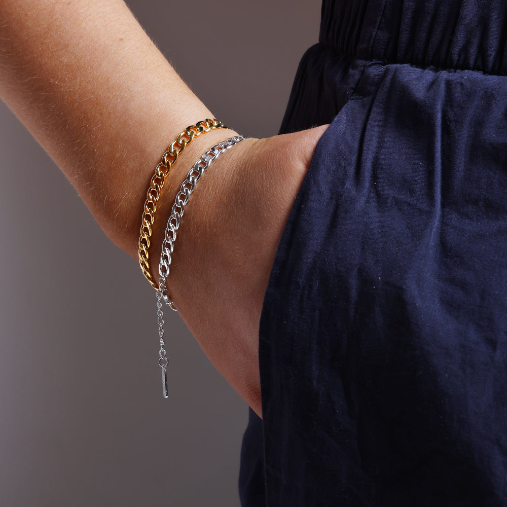 AC - Classic armor bracelet, 18K gold plated, 16 + 3CM, 5 mm