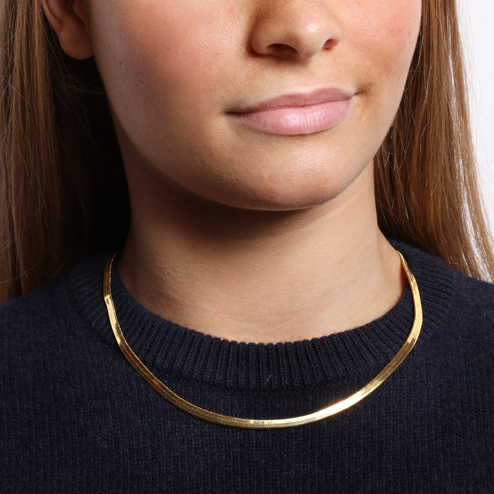 AC - Classic snake chain, 18K Goldplated, 40 + 5CM, 4 mm