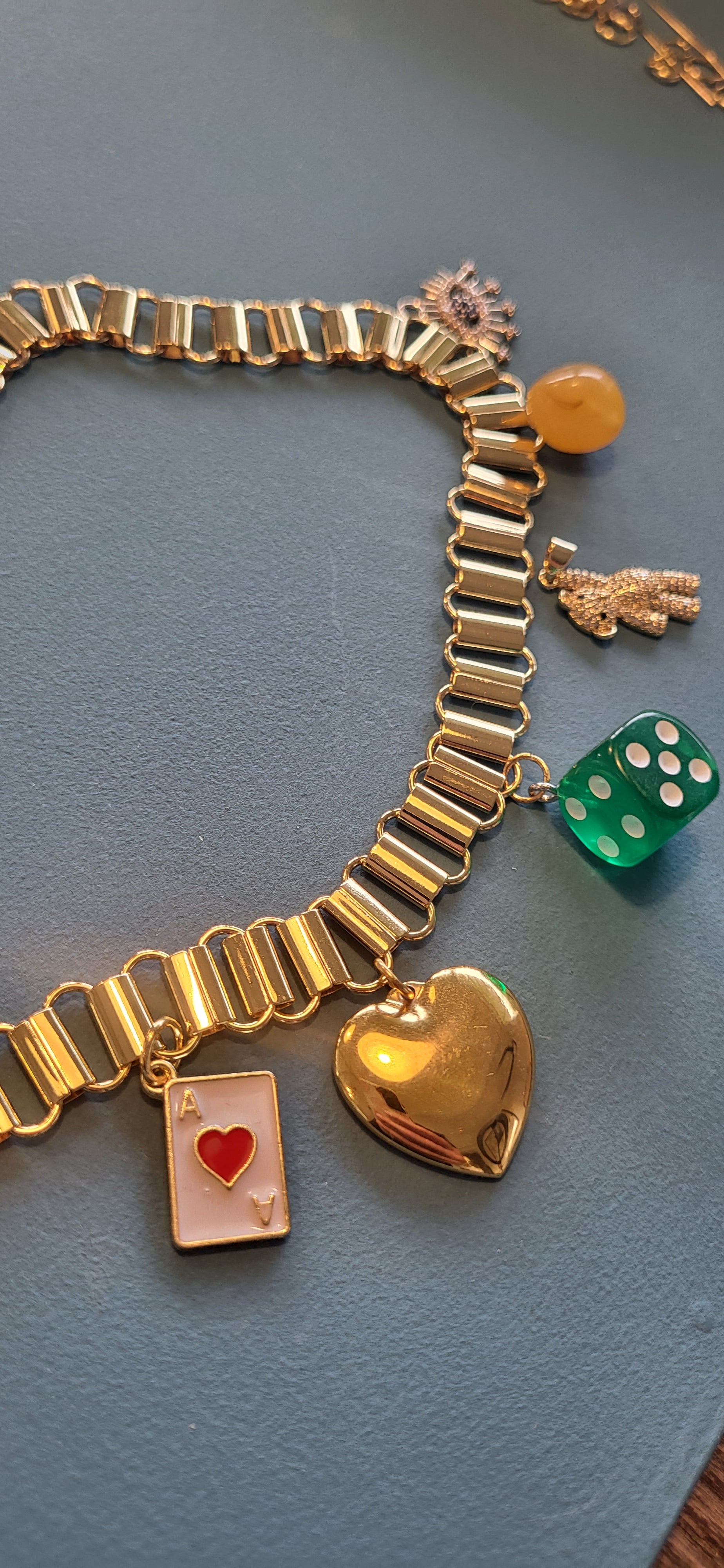 Card charm 18K GP, 15x12x1MM