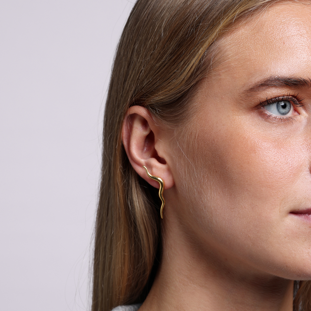 Runway Klatre Ørestik, 18K guldbelagt