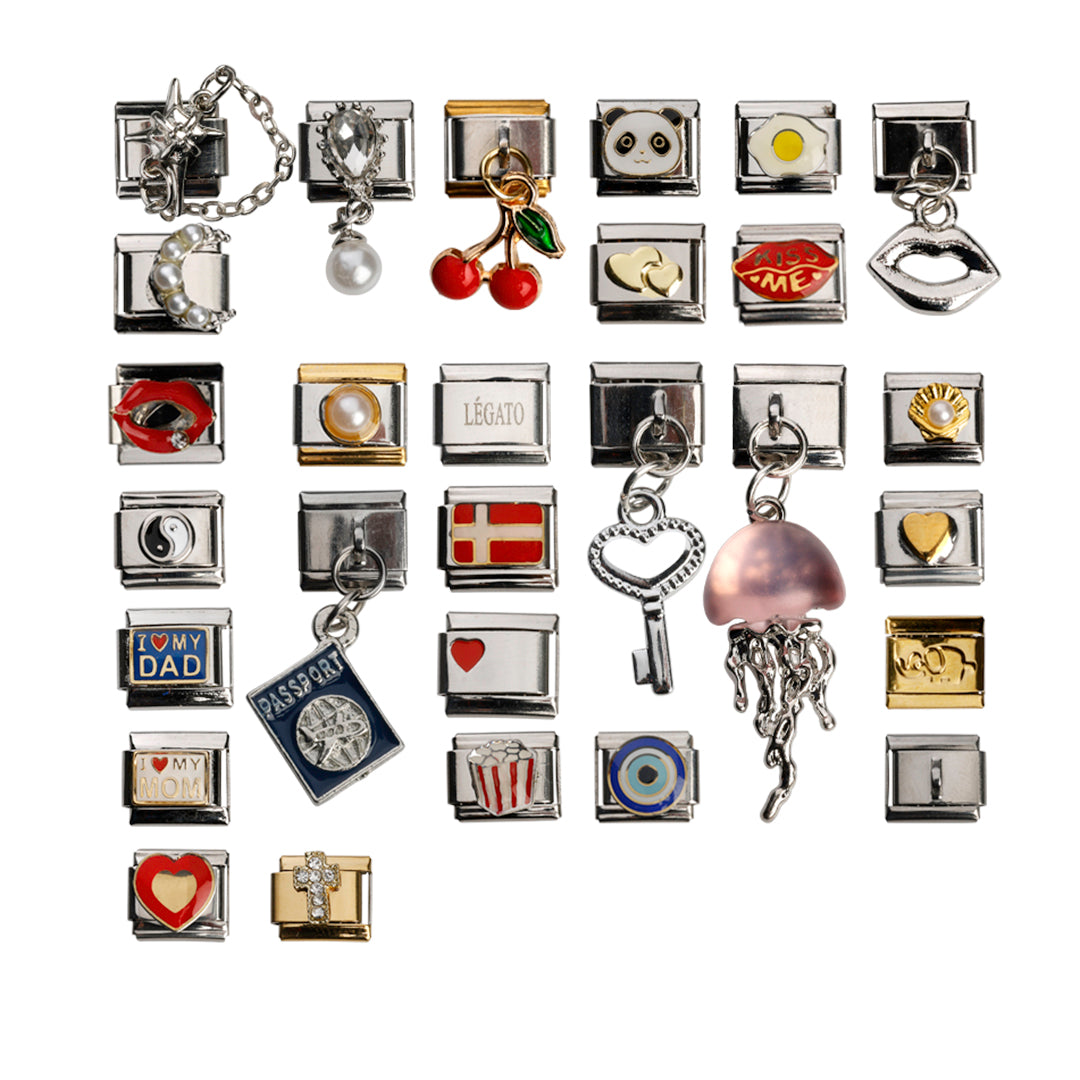 Légato armbånd med ikoniske led, rustfrit stål, vandfast, 17+3 led