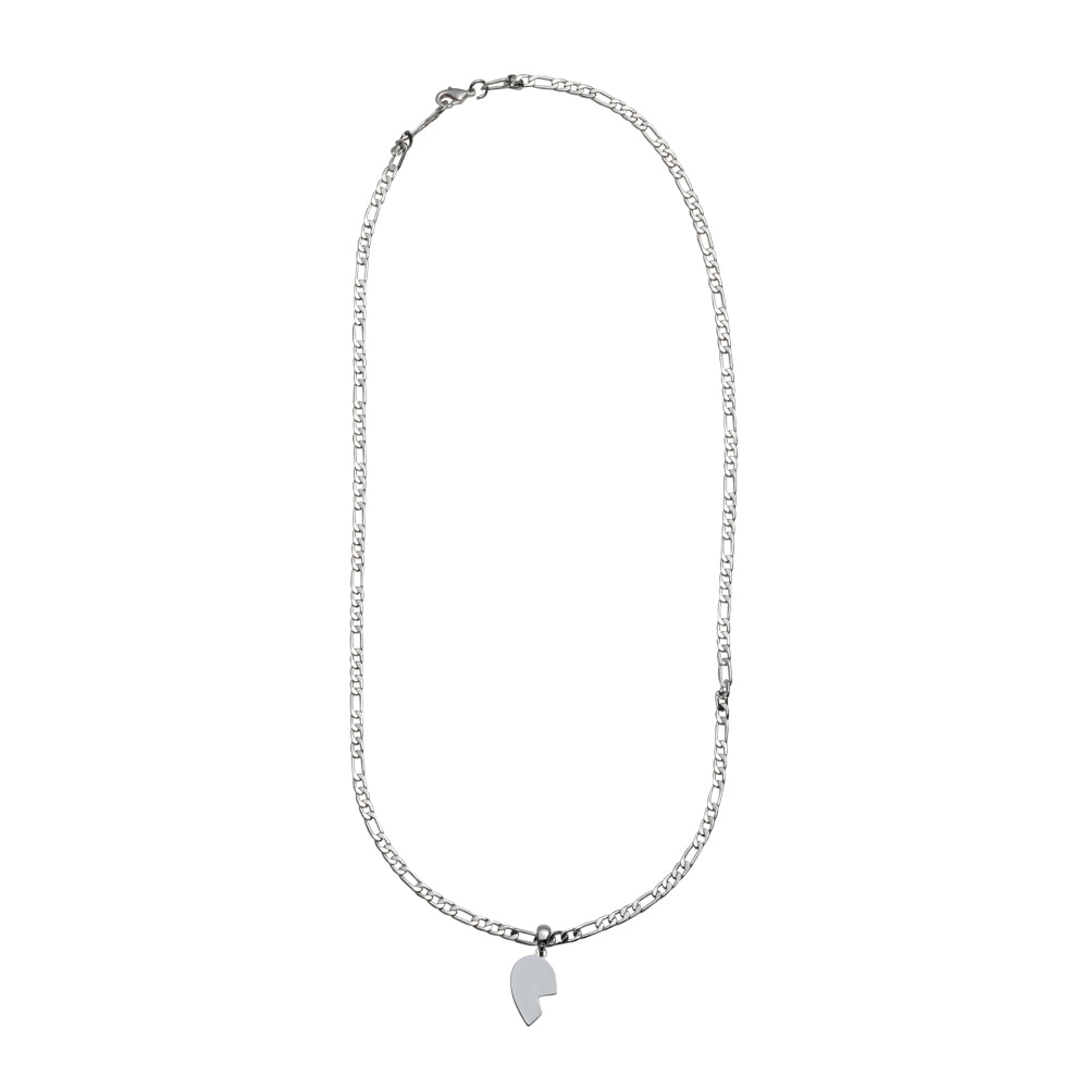 Pendant - 2 pcs, half hearts, 925S Sterling silver plated