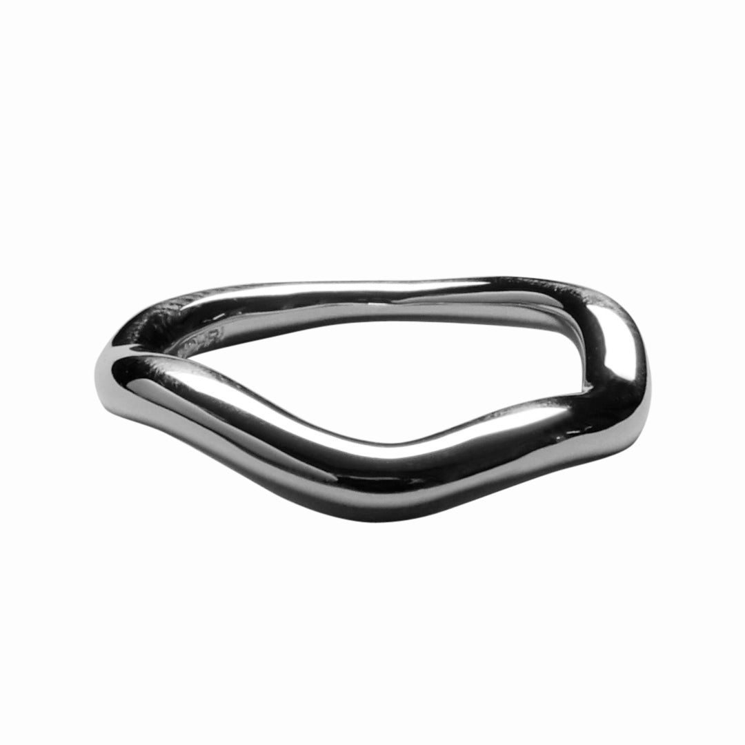 Ripple Simple Ring, 925S Sterling Silver plated