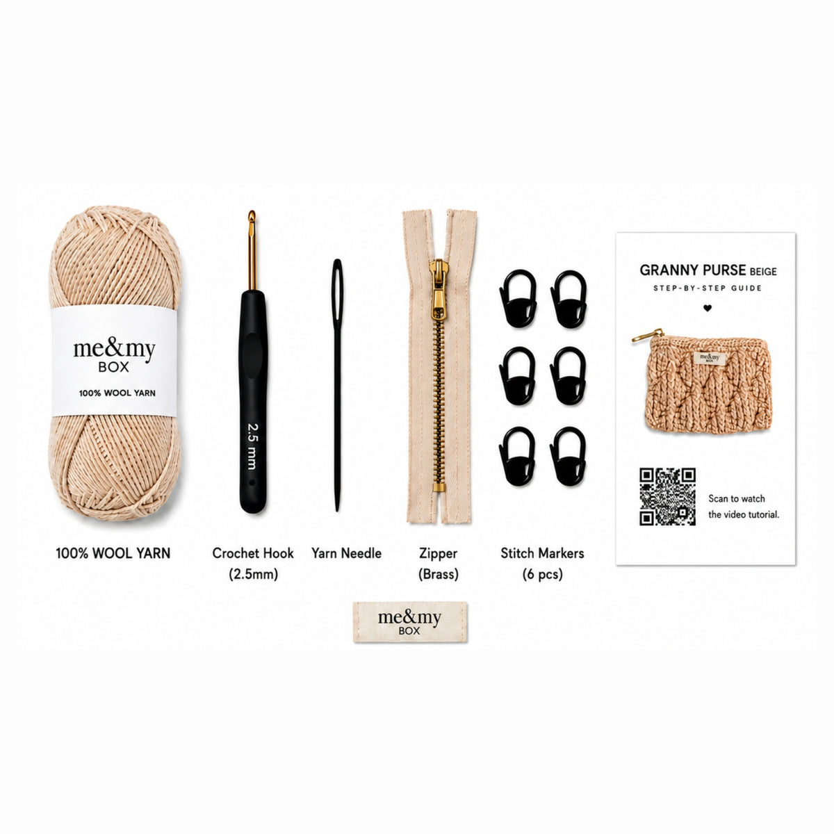 Granny pung, beige, Diy hækle box
