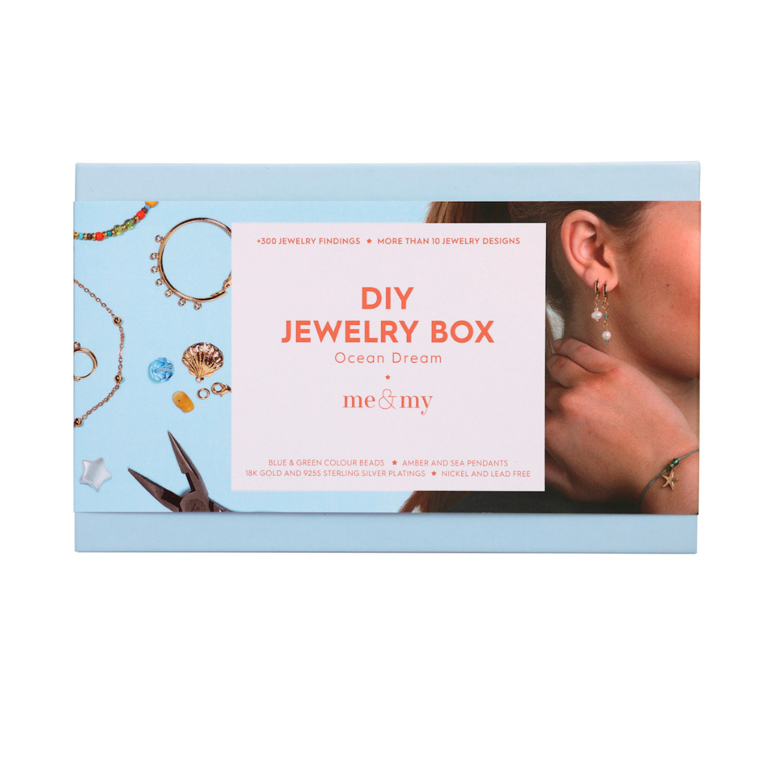 Ocean Dream Box Nr. 2 - Grønne og blå perler og specialdesignede hav-vedhæng