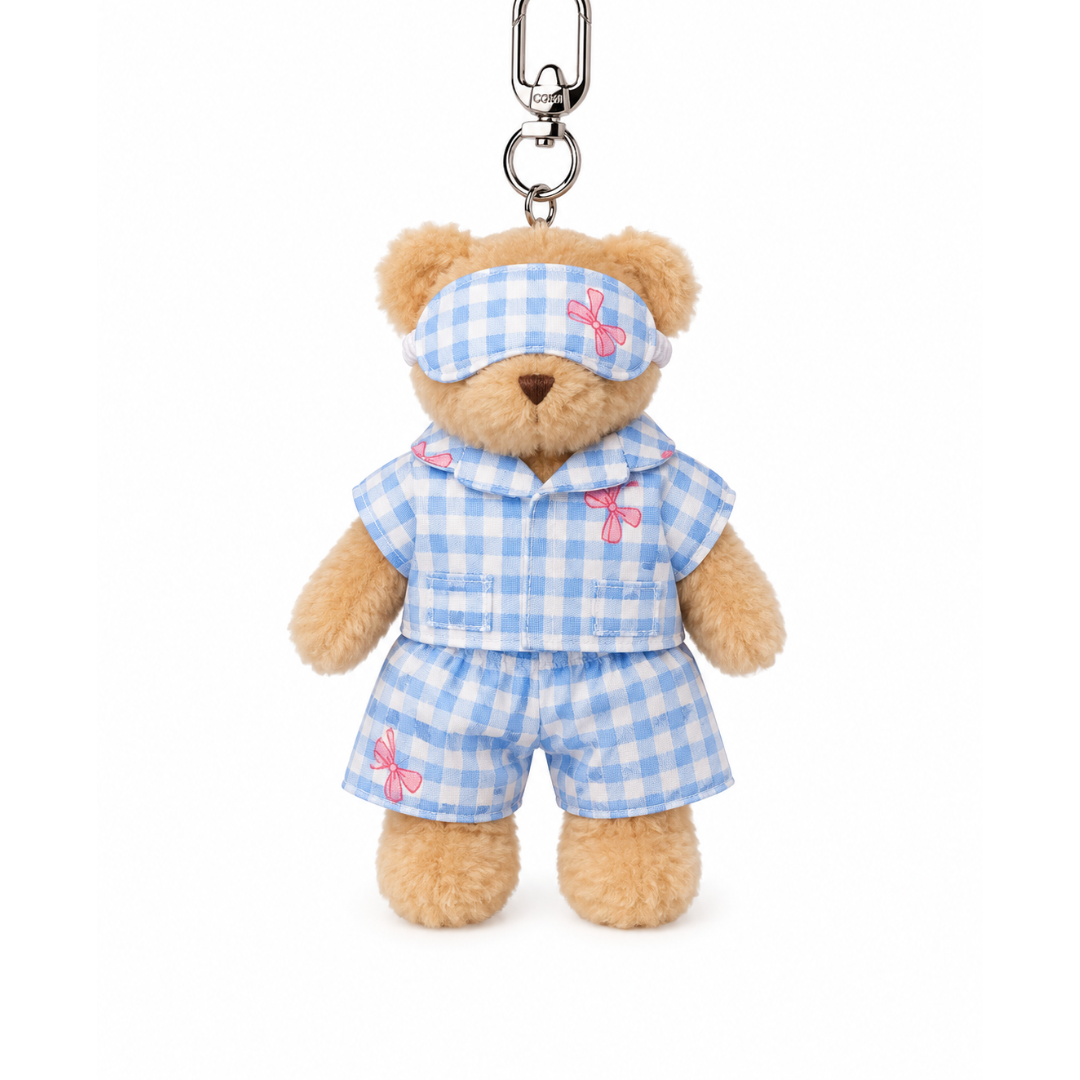 Bear Buddy, Blue checked pyjamas
