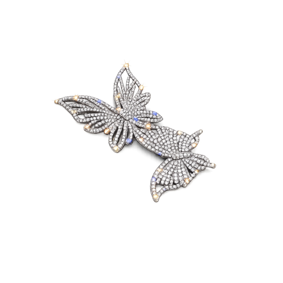 Dobbelt sommerfugle, broche