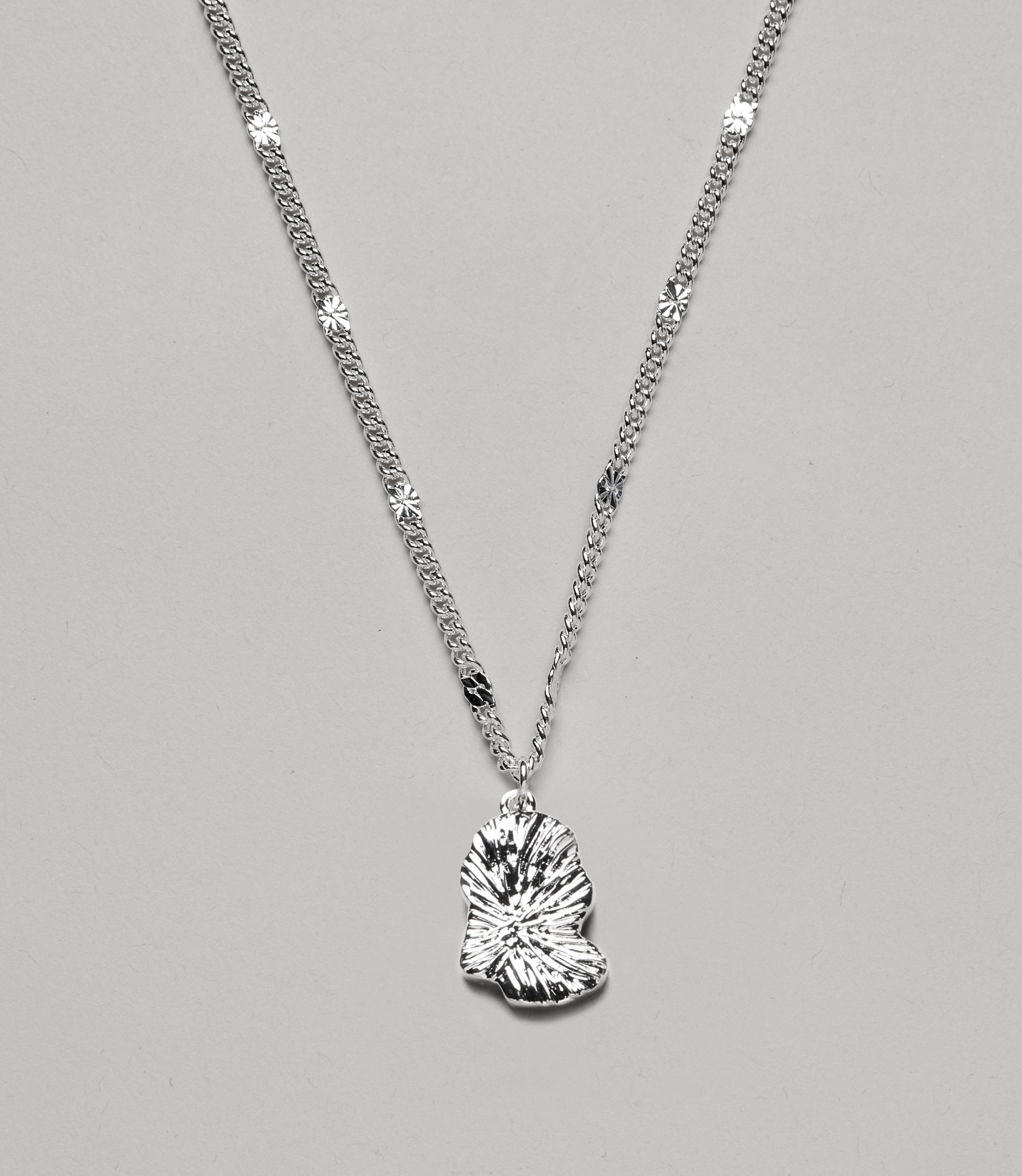 Fingerprint Necklace, 925S Sterling silver plated, 40 cm + 5 cm extender