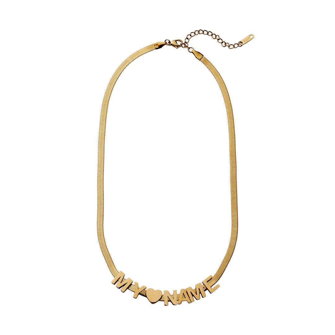 Name necklace, 18K gold plated waterproof