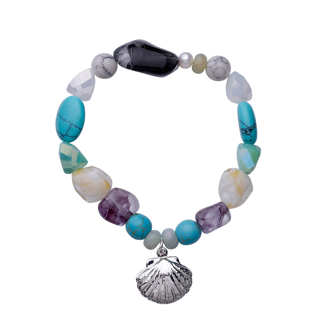 Ocean Dream Box No. 2 - Green and blue pearls and special designed sea pendants