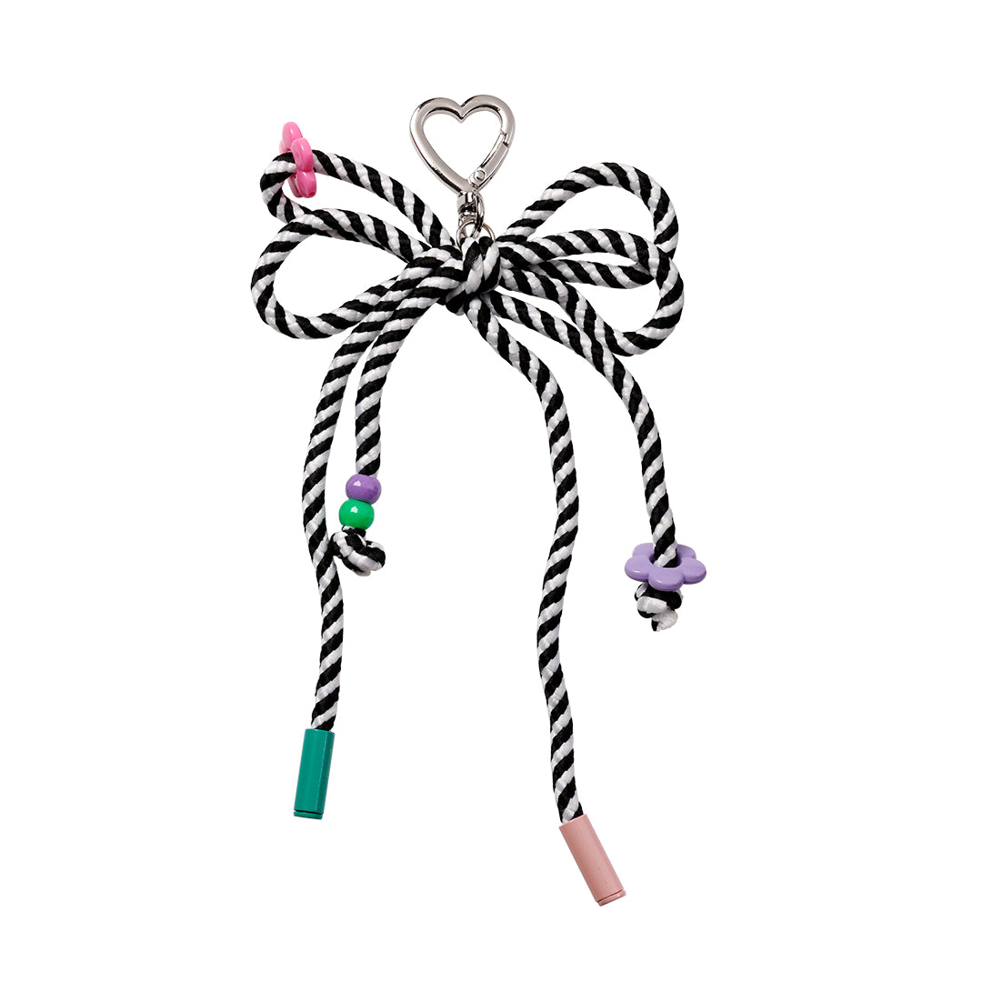 Black Bow with stripes, key ring