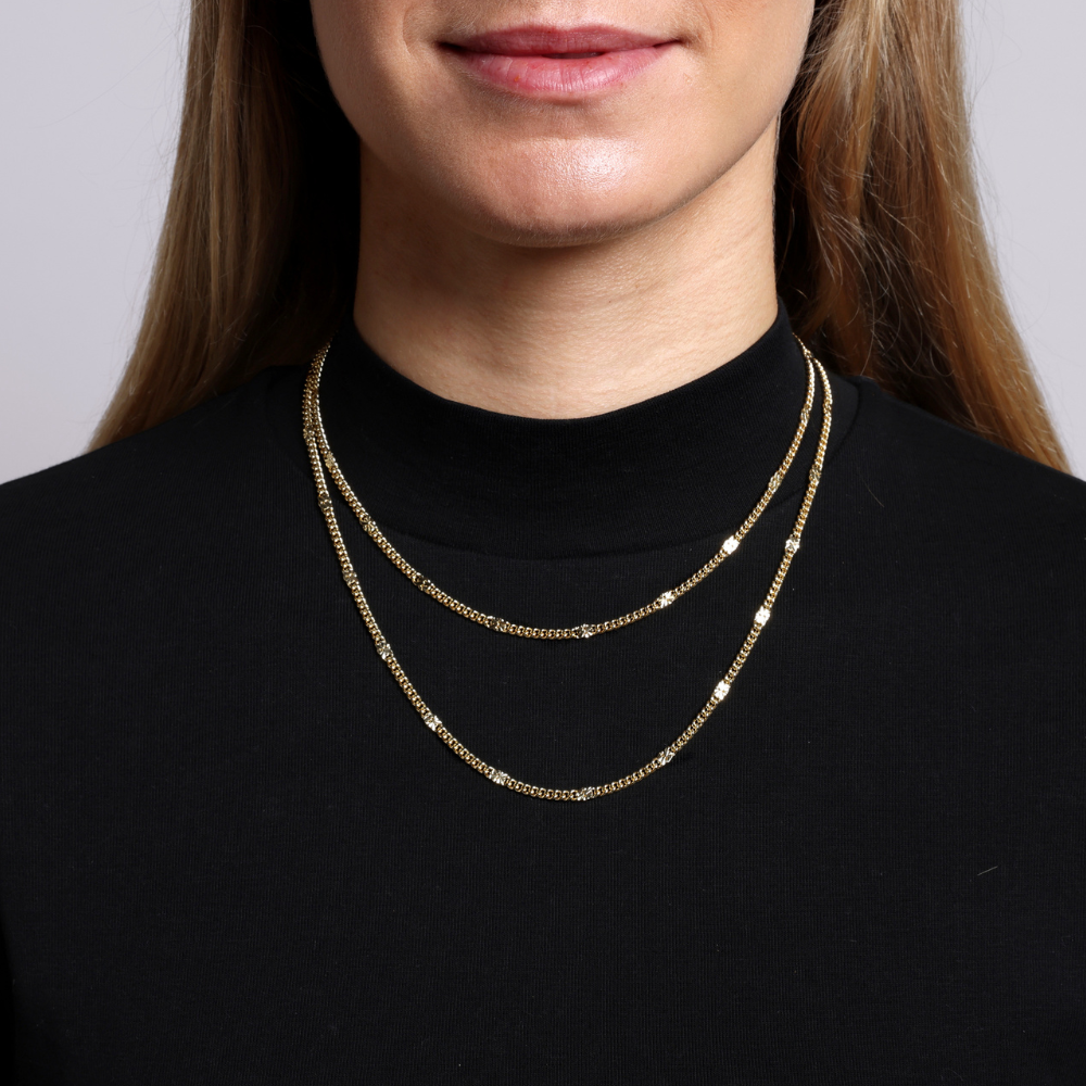 Fingerprint Chain, 18K Goldplated, 40 / 45 cm + 5 cm extender
