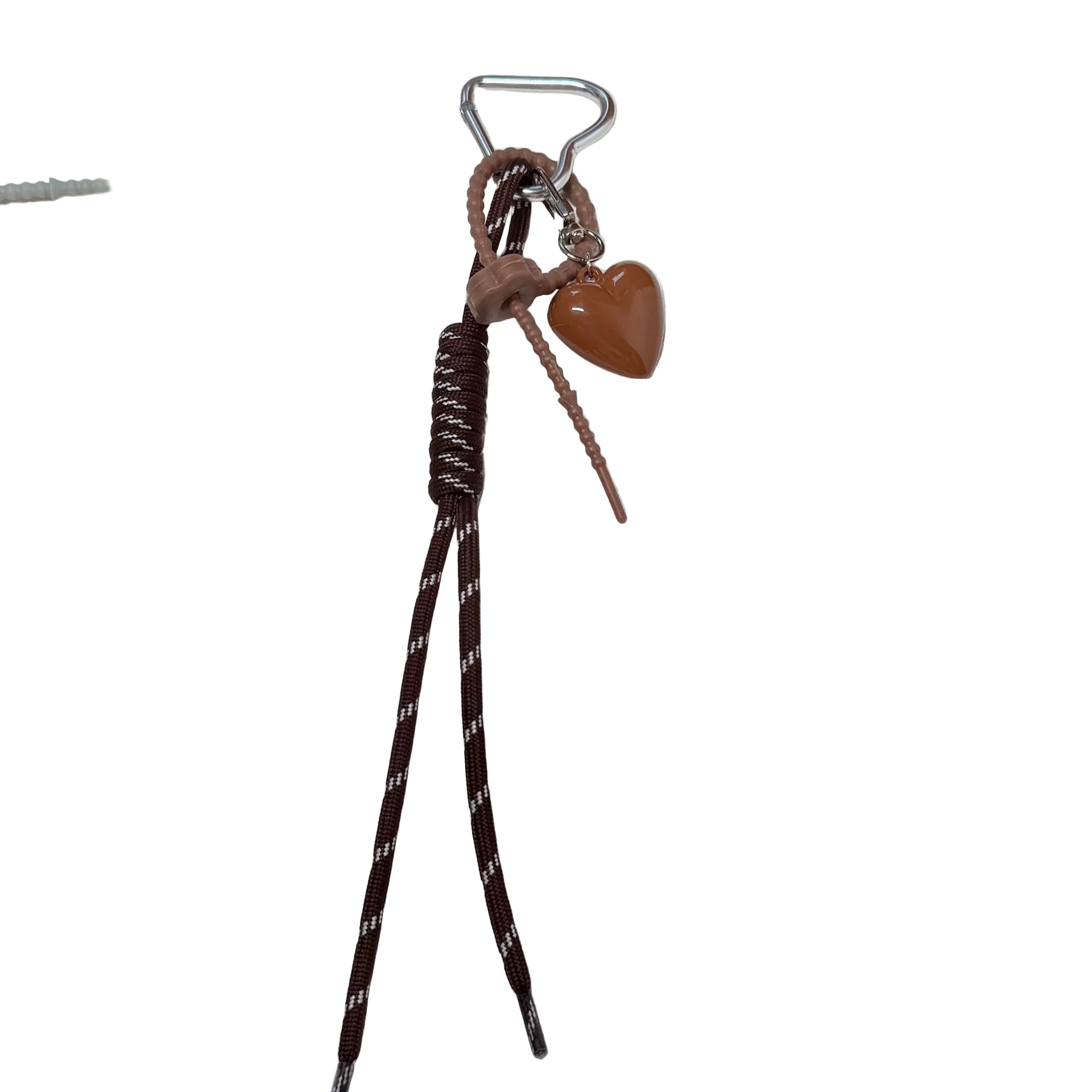 Brunt hjerte keyhanger/nøglering