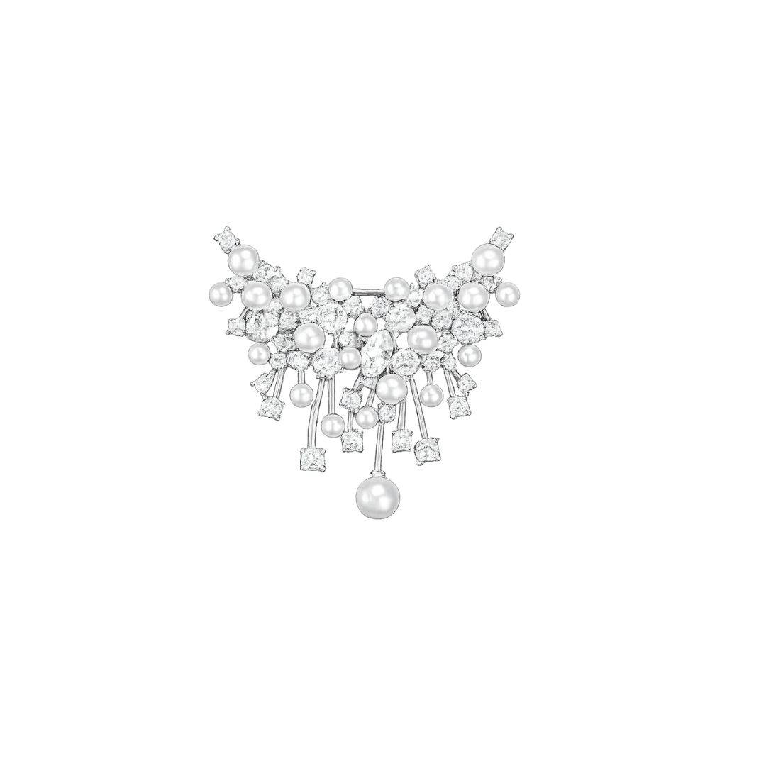 Simili perle, broche