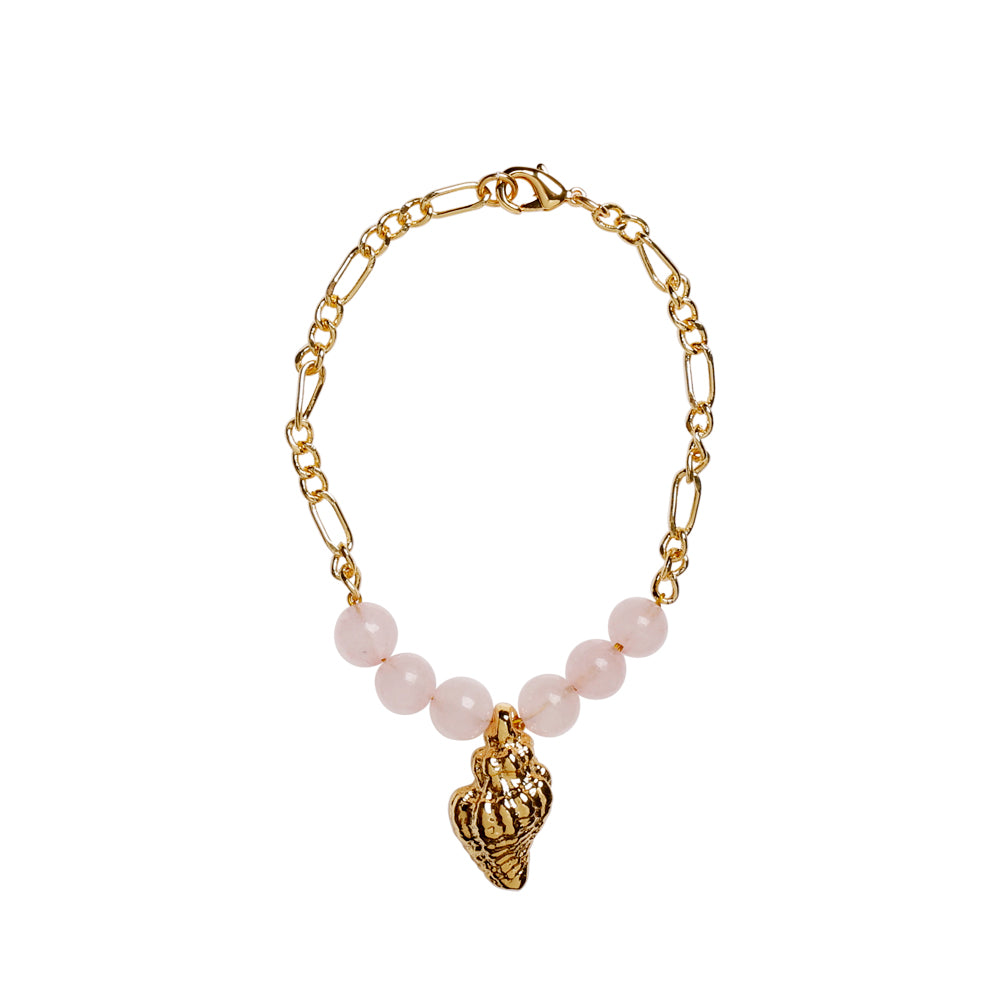 Pendant - 2 pieces, conch and mussel, 18K gold-plated