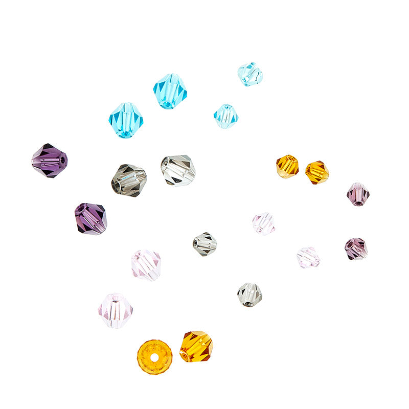 Mixture of faceted glass beads - 4-6 mm