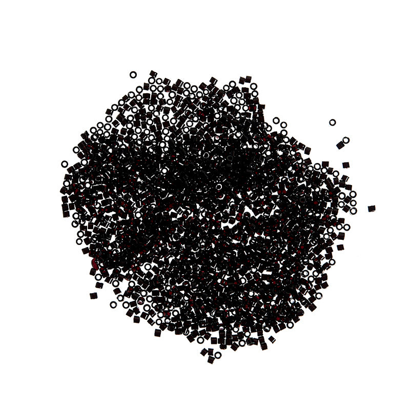 Tube beads - black, 10 grams, 2 mm