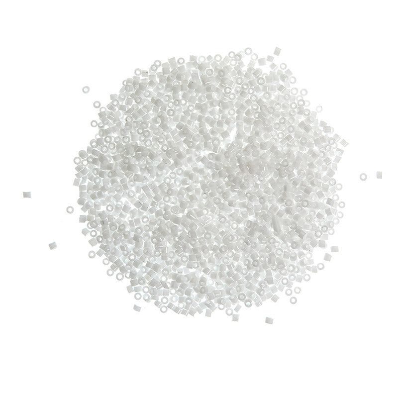 Tube perler - hvid, 10 gram, 2 mm