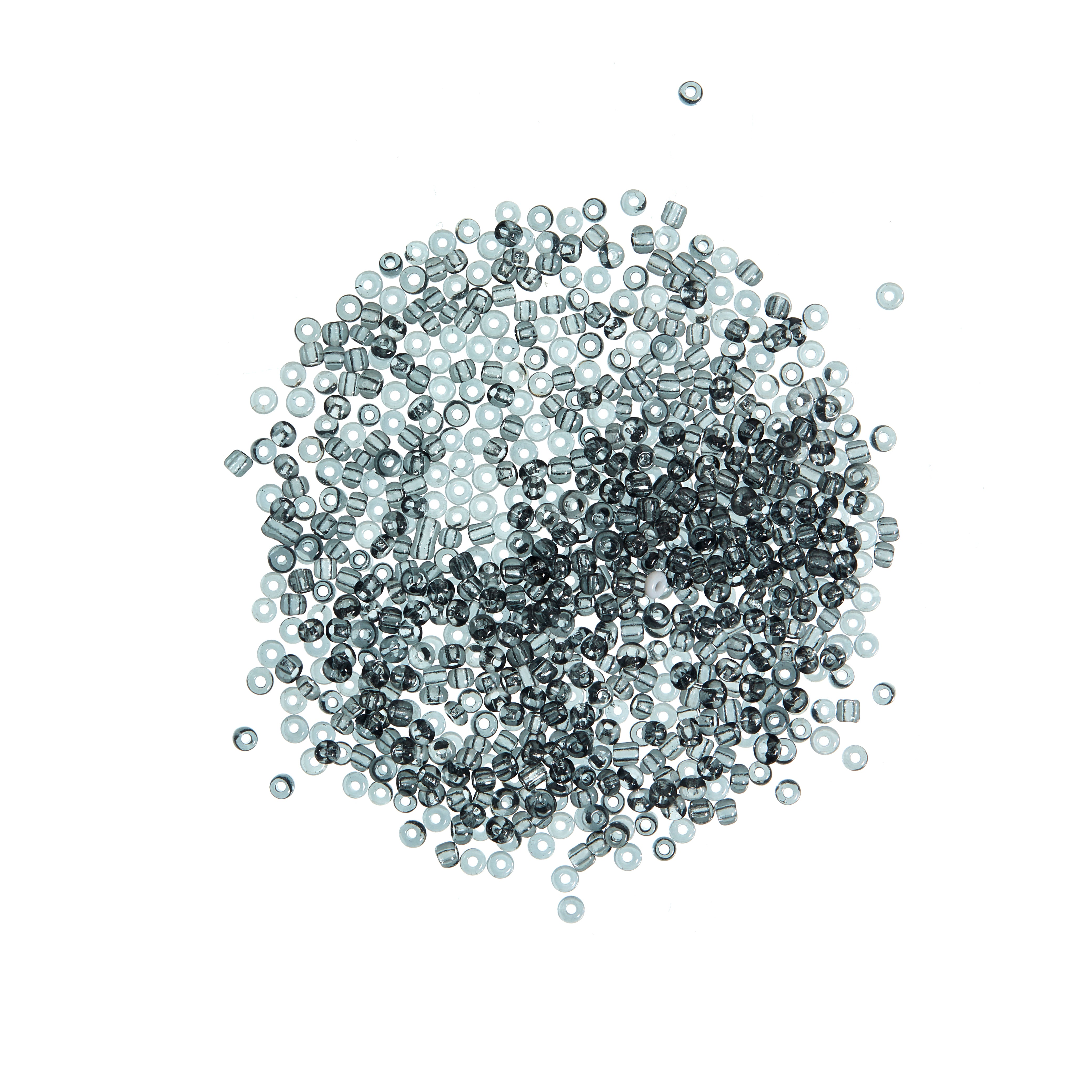 Tube beads - grey, 10 grams, 2 mm
