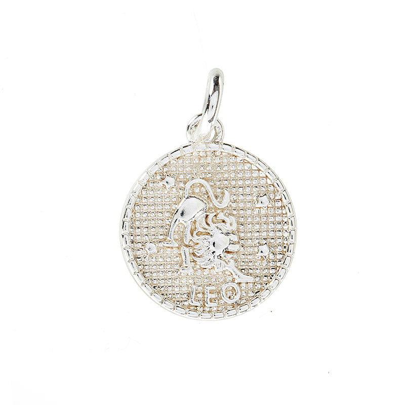 Zodiac pendant, 10 mm, 925S Sterling silver plated