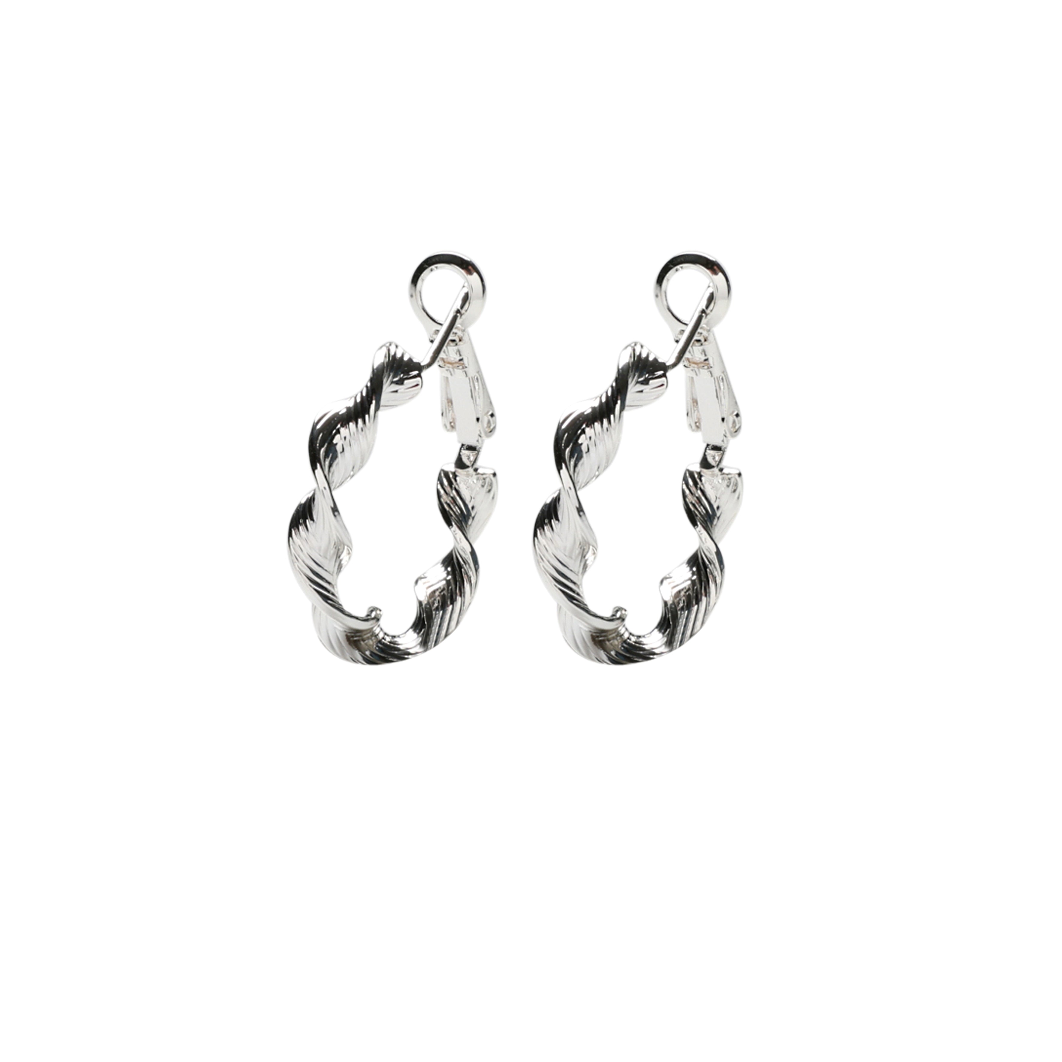 Twisted hoops - 22 mm, 925S Sterling sølvbelagt, 1 par