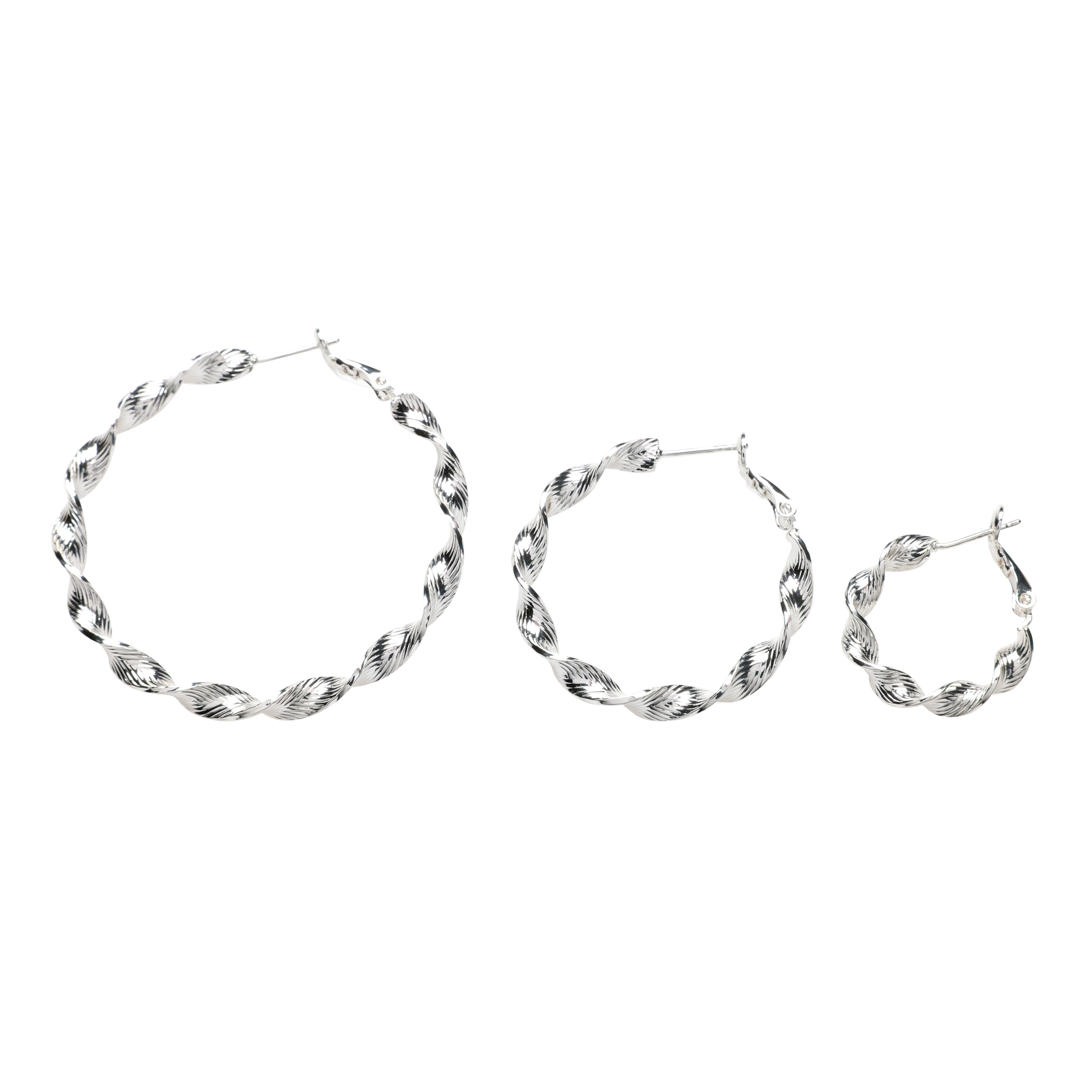 Twisted hoops - 22 mm, 925S Sterling sølvbelagt, 1 par