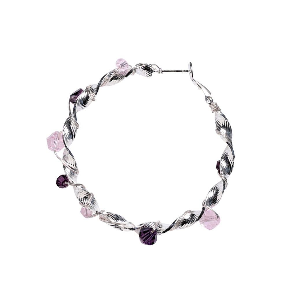 Twisted hoops - 35 mm, 925S Sterling sølvbelagt, 1 par