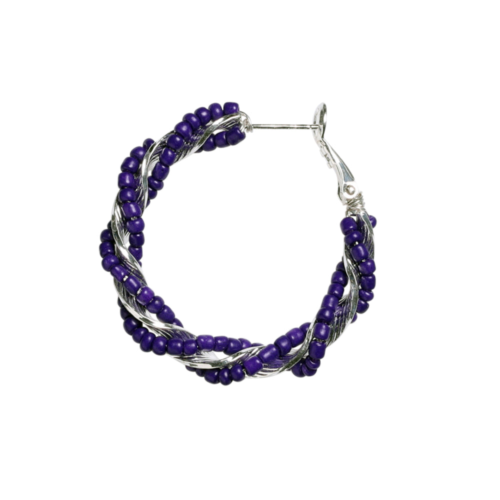 Twisted hoops - 50 mm, 925S Sterling sølvbelagt, 1 par