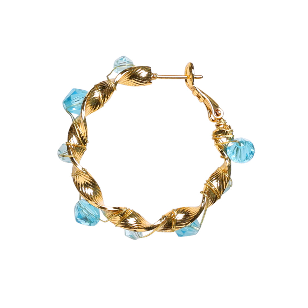 Twisted hoops - 35 mm, 18K gold-plated, 1 pair