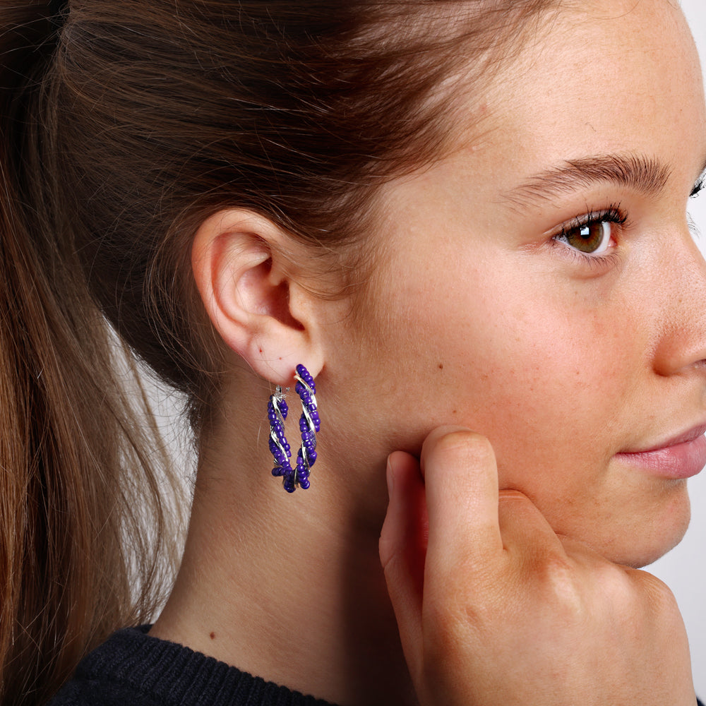 Twisted hoops - 35 mm, 925S Sterling sølvbelagt, 1 par