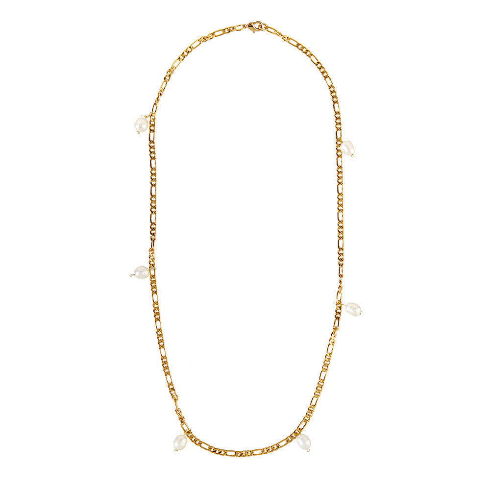 Figaro kæde - 45 cm, 18K forgyldt