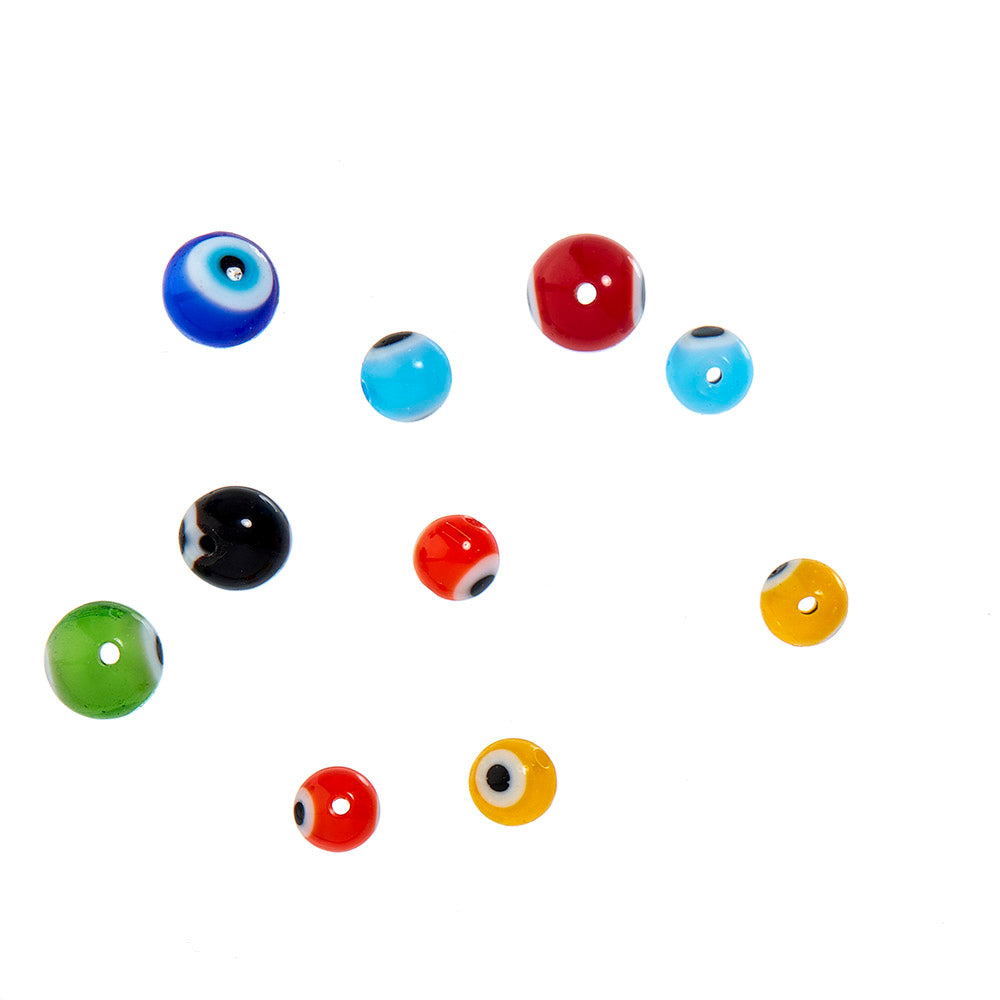 Handmade glass eyes, 10 pcs, mix, 4-10 mm