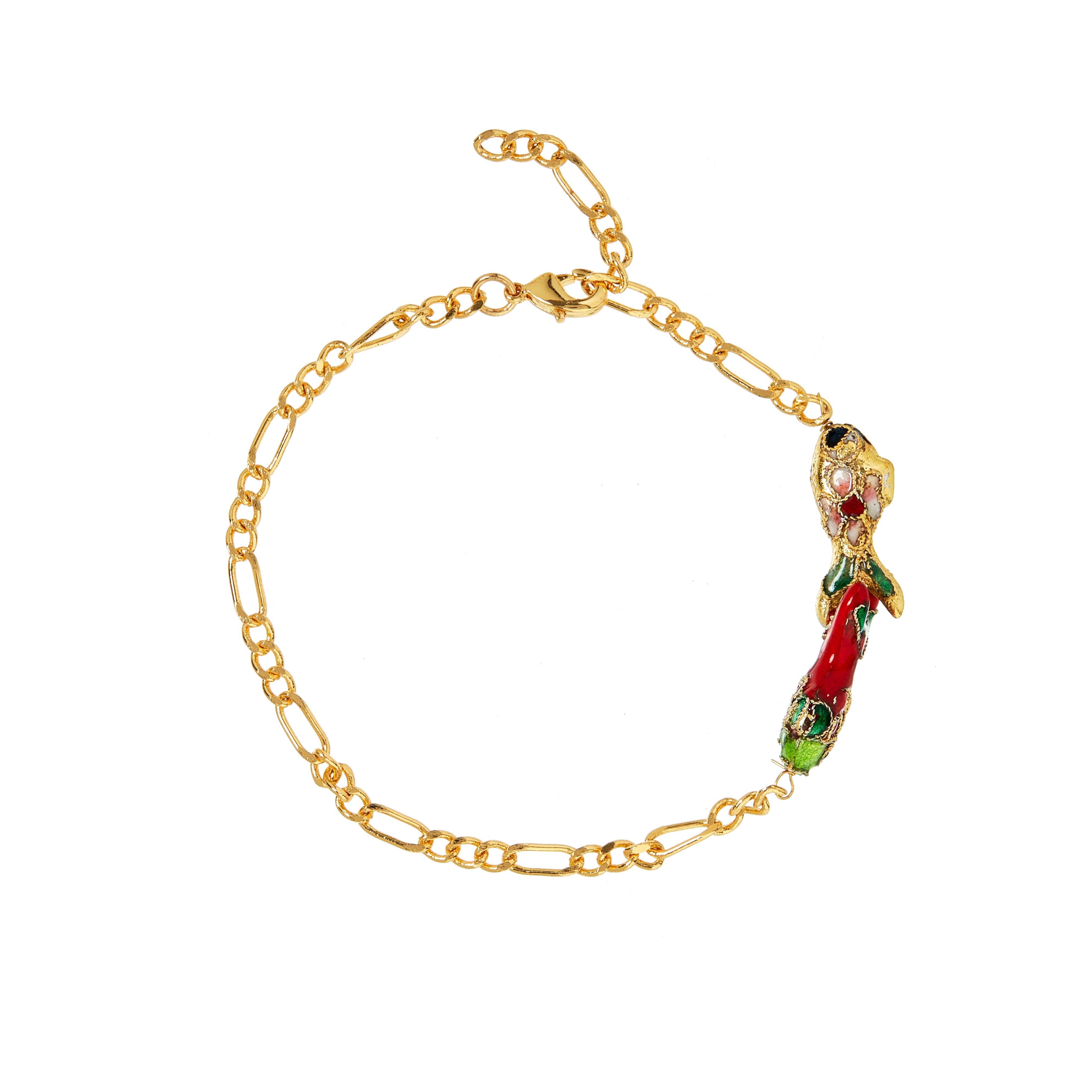 Cloisonne fish - 5 pcs, 20 x 10 mm