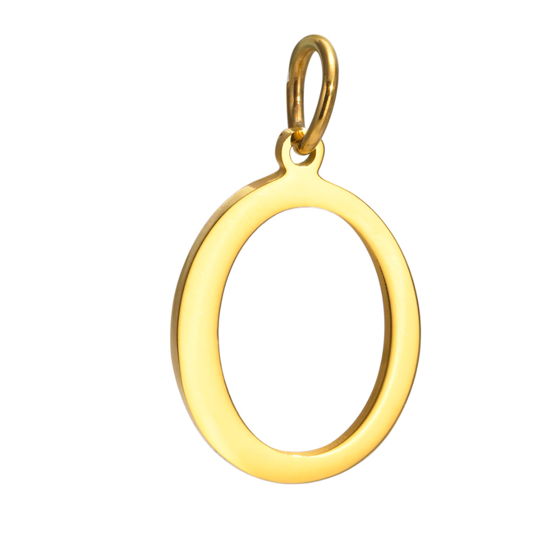 Letter pendant, 10 mm, 18K gold-plated, AY 