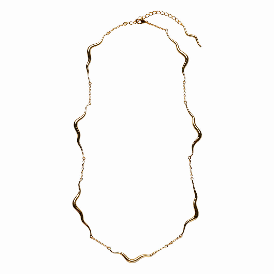 Ripple Necklace, 18K Goldplated, 45 CM + 5 Cm extender