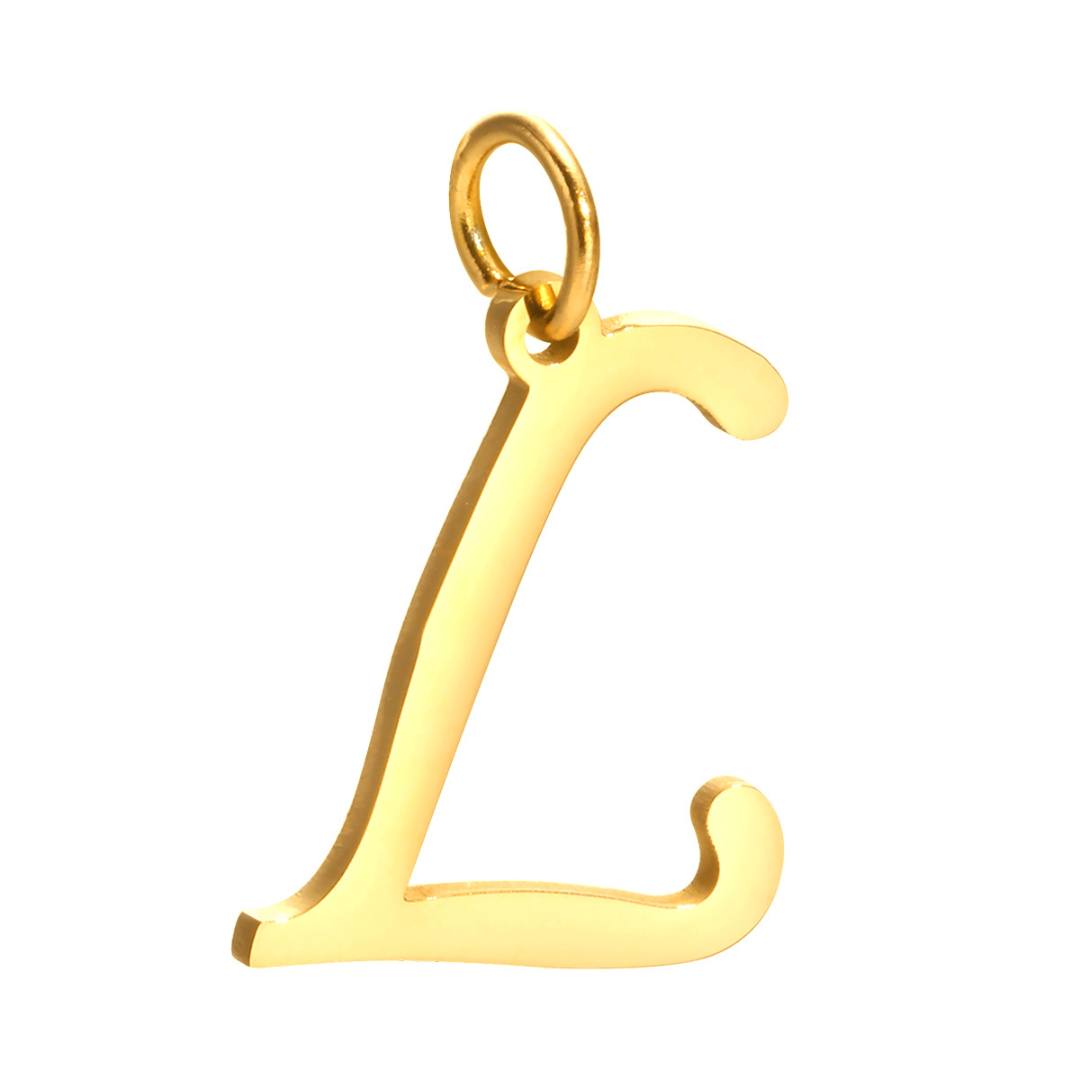 Letter pendant, 10 mm, 18K gold-plated, AY 