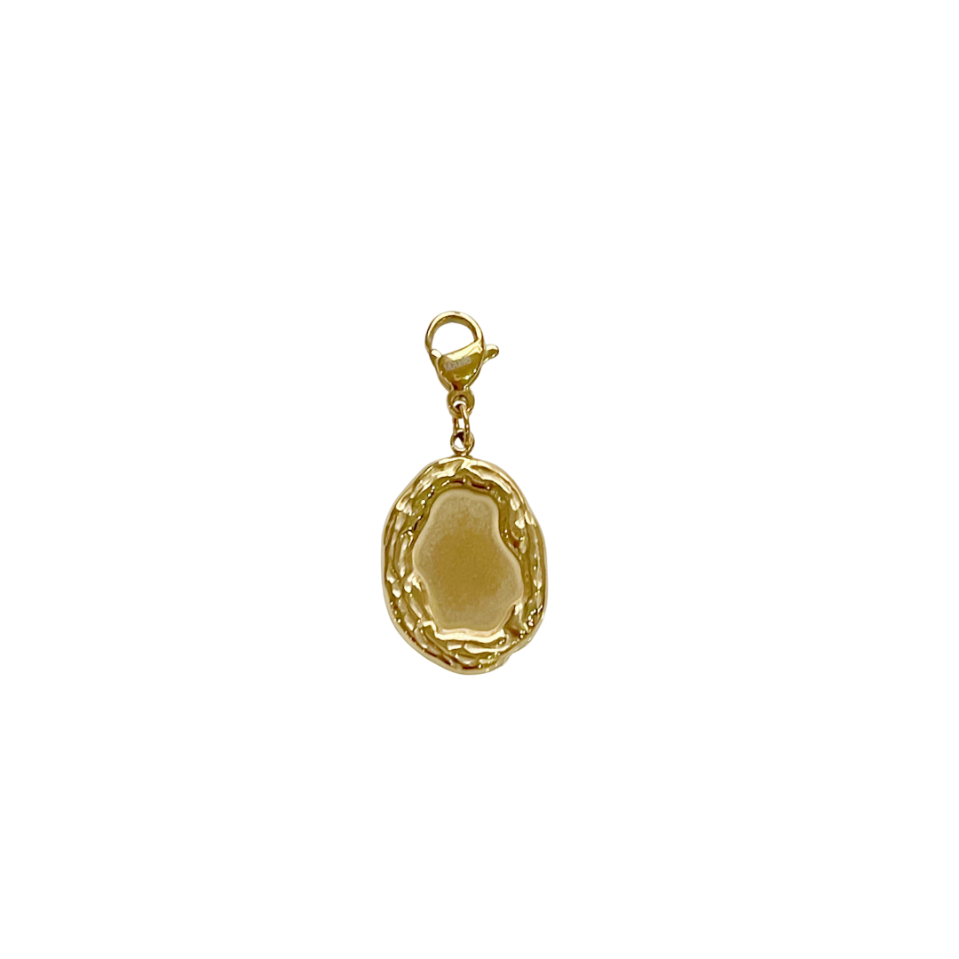 Spejl vedhæng sat på lås, 18K Forgyldt, 12x20 mm