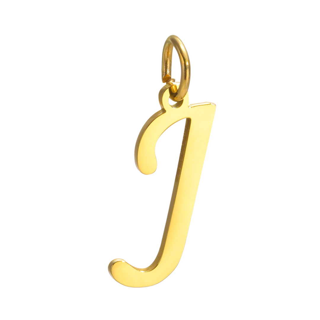 Letter pendant, 10 mm, 18K gold-plated, AY 