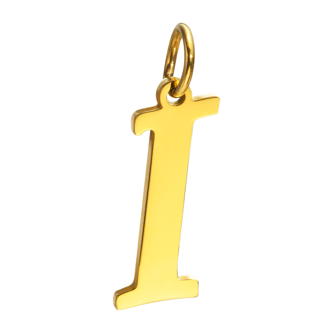 Letter pendant, 10 mm, 18K gold-plated, AY 