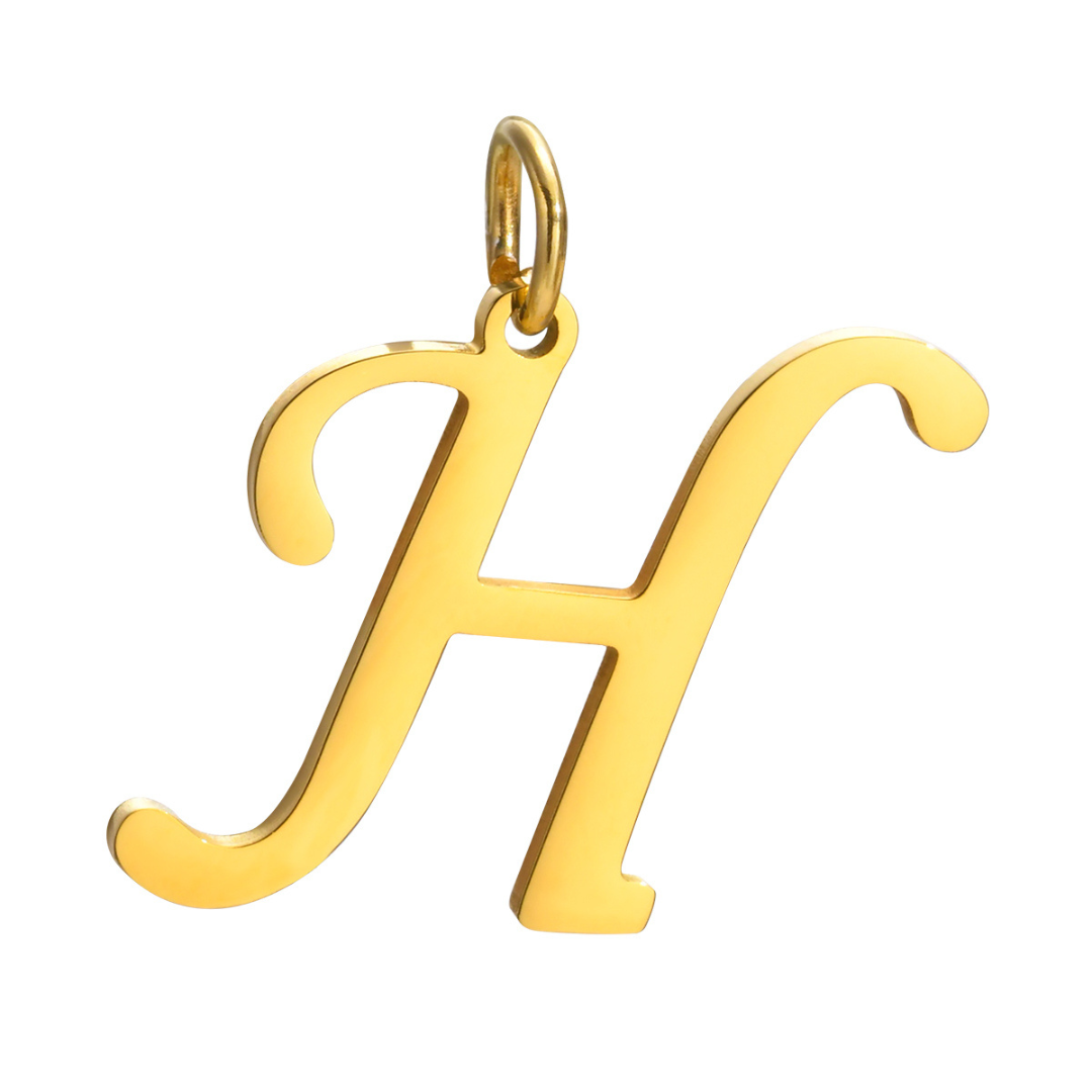 Letter pendant, 10 mm, 18K gold-plated, AY 