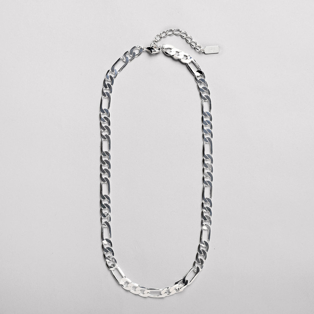 AC - Figaro chain, 925S silver plated, 40 + 5CM