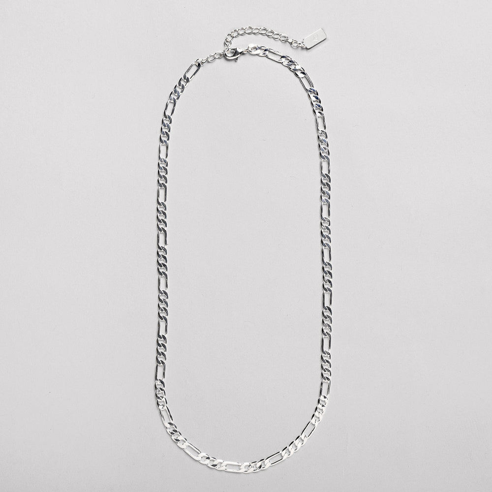 AC - Figaro chain, 925S silver plated, 40 + 5CM