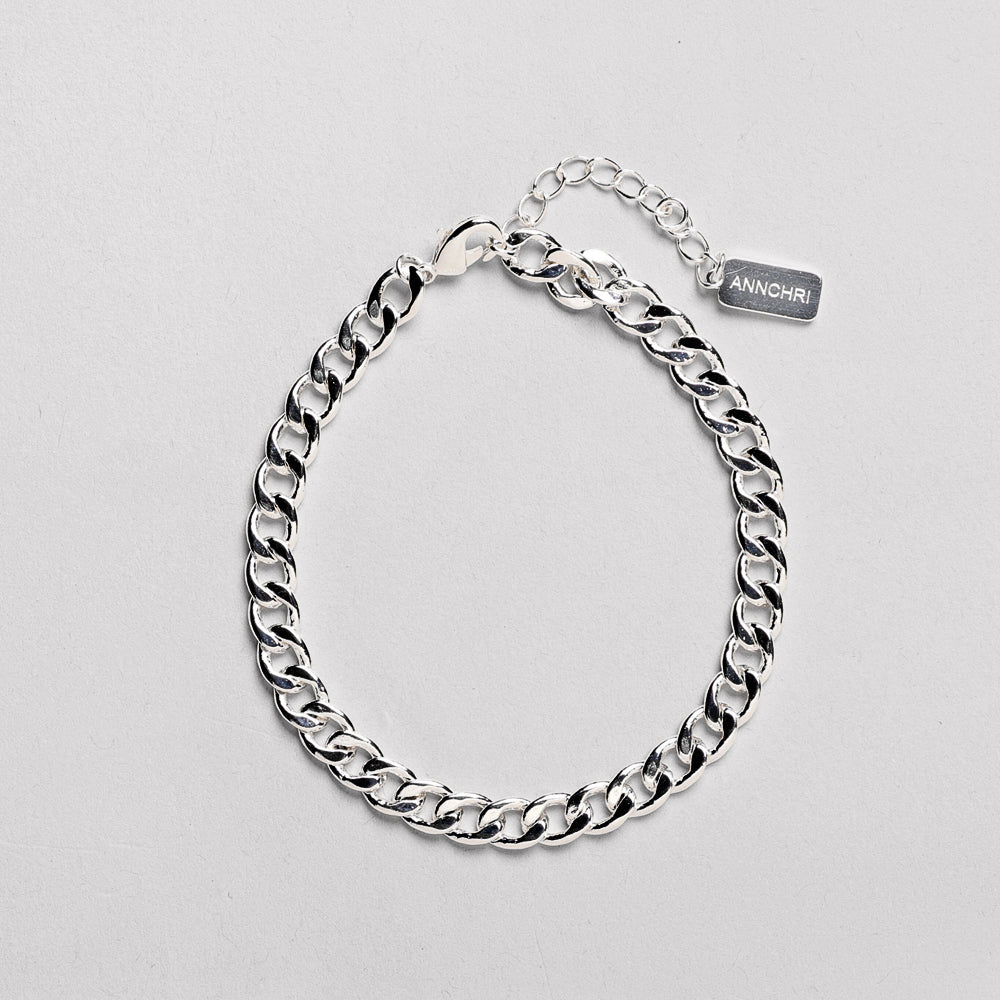 AC - Classic panser bracelet, 915S Sterling silver plated, 16 + 3CM