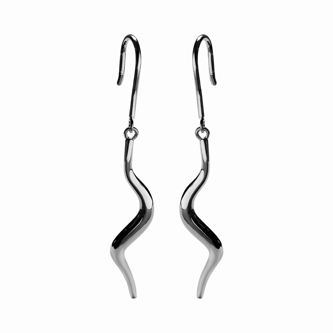 Ripple link Earring, 925S Sterling silver plated