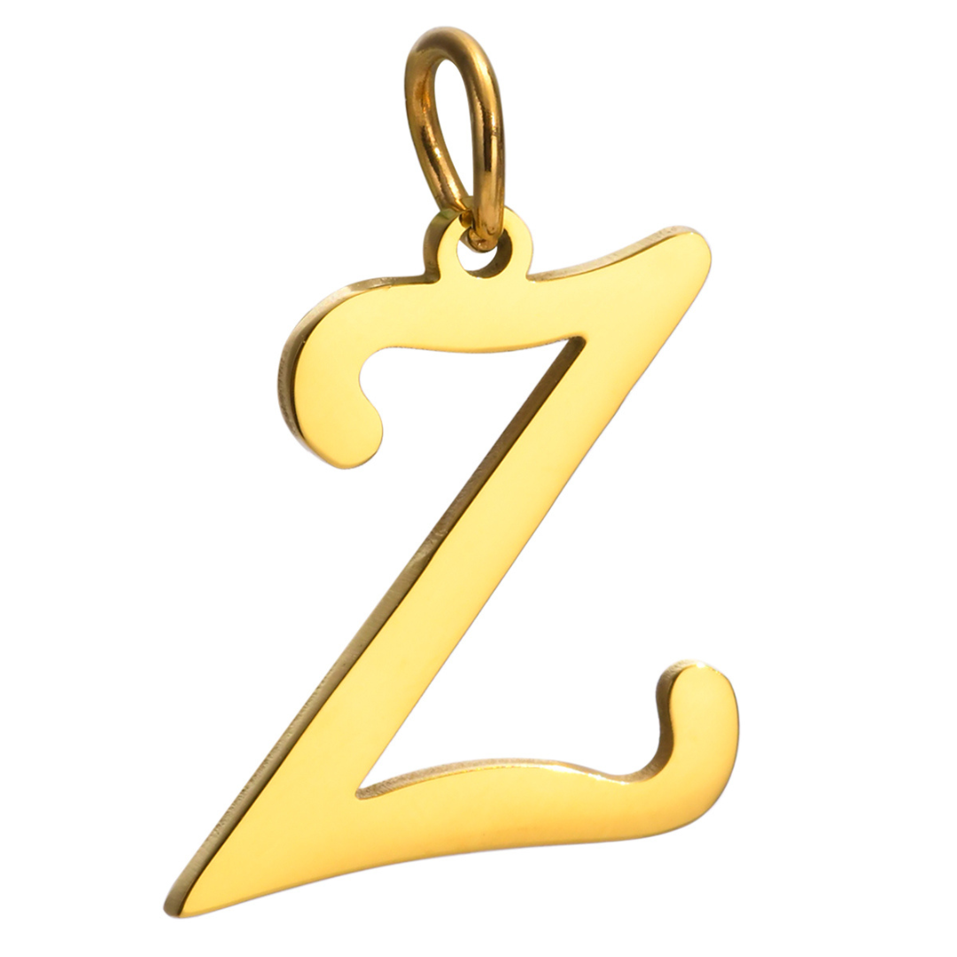 Letter pendant, 10 mm, 18K gold-plated, AY 