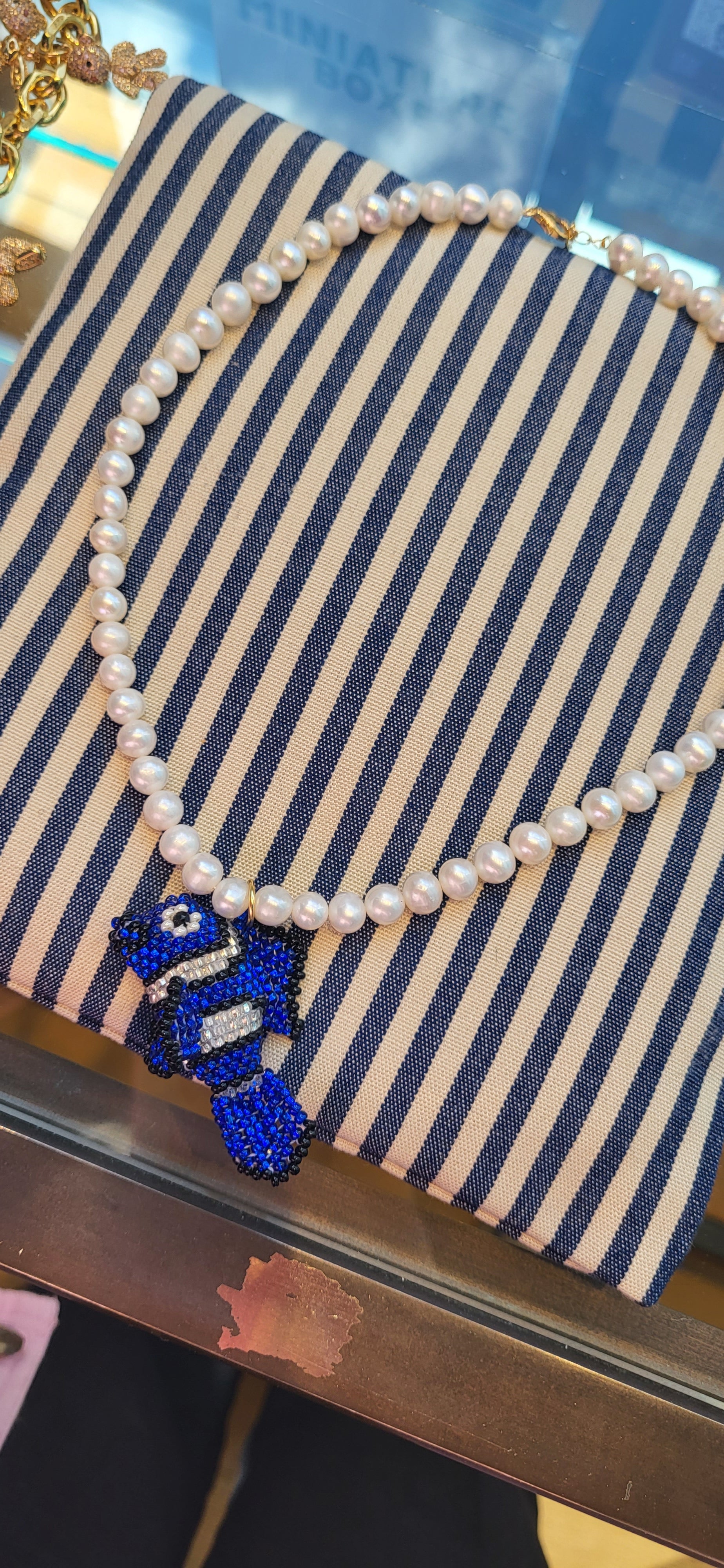 Blue Fish Necklace - 45 cm
