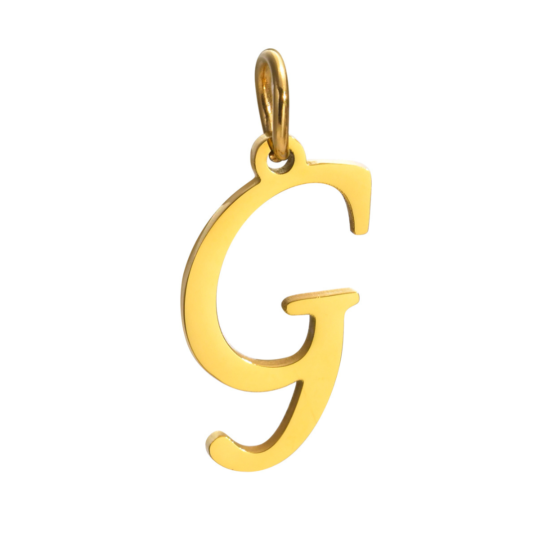 Letter pendant, 10 mm, 18K gold-plated, AY 