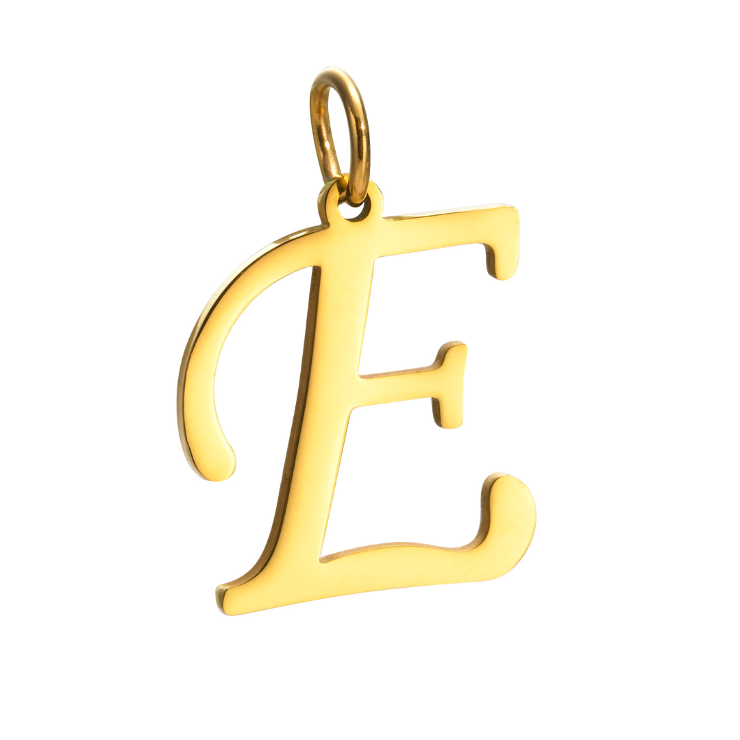 Letter pendant, 10 mm, 18K gold-plated, AY 