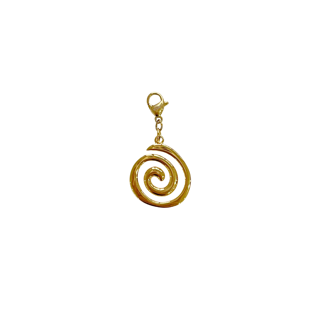 Spiral vedhæng med lås, 18K Forgyldt, Ø20 mm